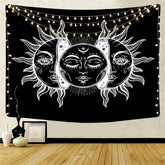 Lofaris Black And White Abstract Mandala Still Life Wall Tapestry